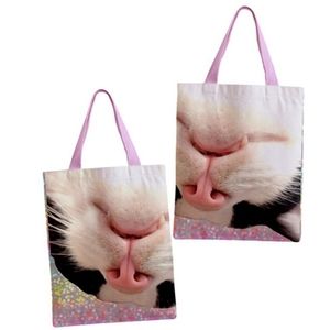 Sleepy Tuxedo Kitty Cat Shoulder Bag, Cute Cat Lover Gift Idea
